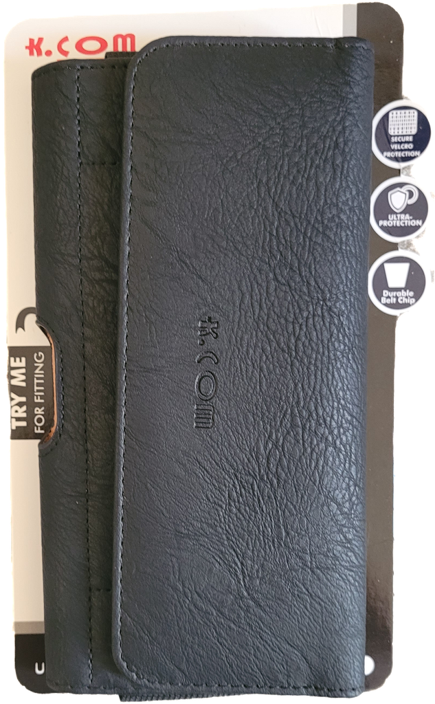 PROTECTOR UNIVERSAL KCOM CINTURON (6.8 PULGADAS)  (PIEL NEGRO, HORIZONTAL)
