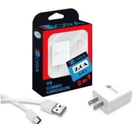 COMBO CARGADOR 1HORA TIPO V8 / MICRO USB (GAR064)