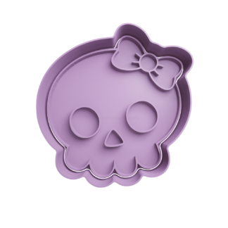 Calavera Cute con Moño Cortador de Galletas