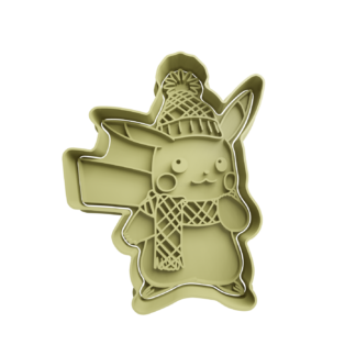 Pikachu con Bufanda y Gorro Cortador de Galletas