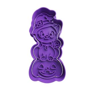 Gato Bruja en Calabaza Cortador de Galletas
