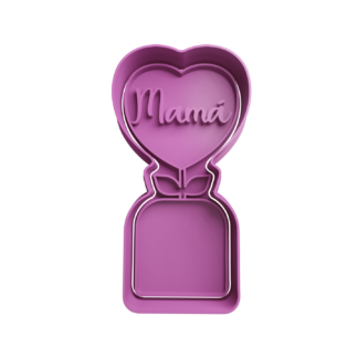 Flor Mama Corazon en Maceta Cortador de Galletas