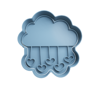 Nube con Corazones Colgando Cortador de Galletas