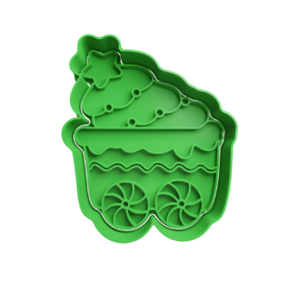 Carro con Arbol de Navidad Cortador de Galletas