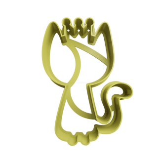 Gato con Corona Silueta Cortador de Galletas