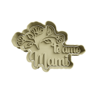 Te amo mami con flores Cortador de Galletas