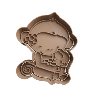 Mono Mama con su Hijo Cortador de Galletas