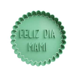 Circulo Ondulado -Feliz día Mami Cortador de Galletas